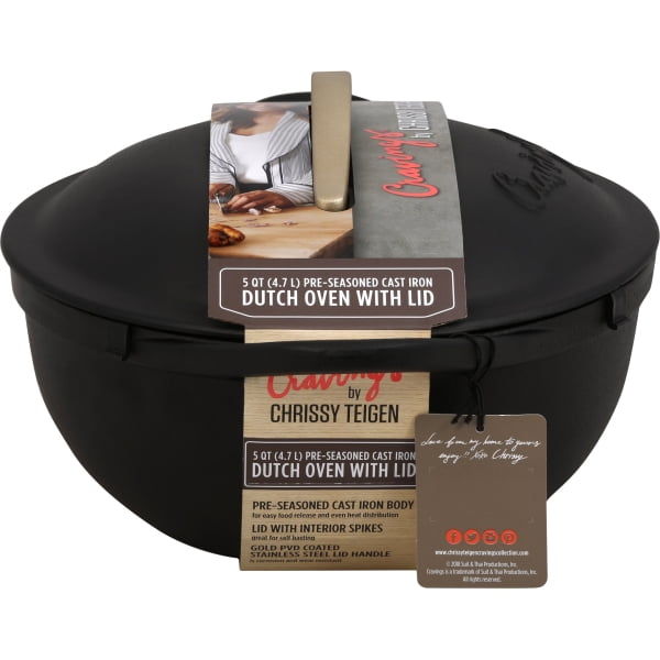 Cravings by Chrissy Teigen 5qt Cast Iron Dutch Oven with Lid - Walmart