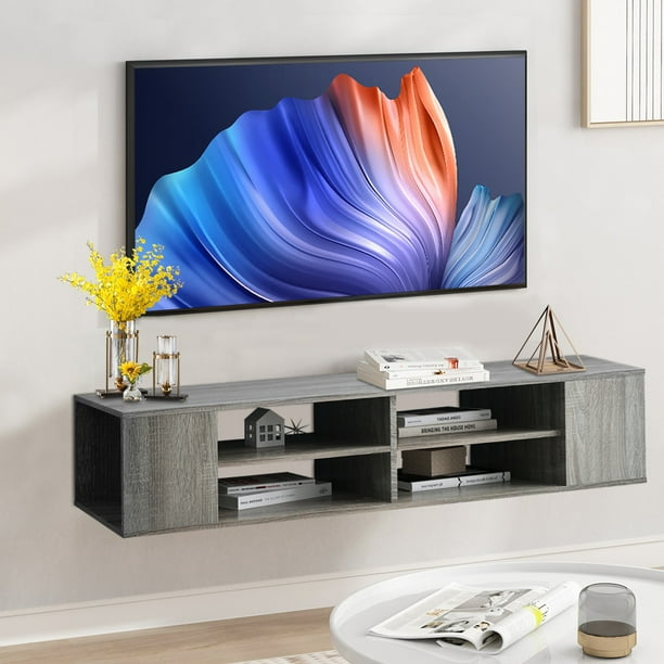 SESSLIFE Modern Floating TV Shelf, Wall Mounted Media Console