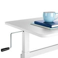 thumbnail image 5 of Stand Steady Tranzendesk 55 Inch Standing Desk | Easy Crank Height Adjustable Sit to Stand Workstation | Modern Ergonomic Desk Supports 3 Monitors | Perfect for Home & Office (55"/ White), 5 of 8