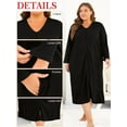 thumbnail image 5 of LOFIR Women Zipper Robe Long Sleeve Loungewear Lightweight Housecoat Full Length Robes for Women with Pockets, 5 of 7
