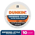 thumbnail image 2 of Dunkin Espresso-Style Coffee, Extra Dark Roast, Keurig K-Cup Pods, 10 Count Box, 2 of 8