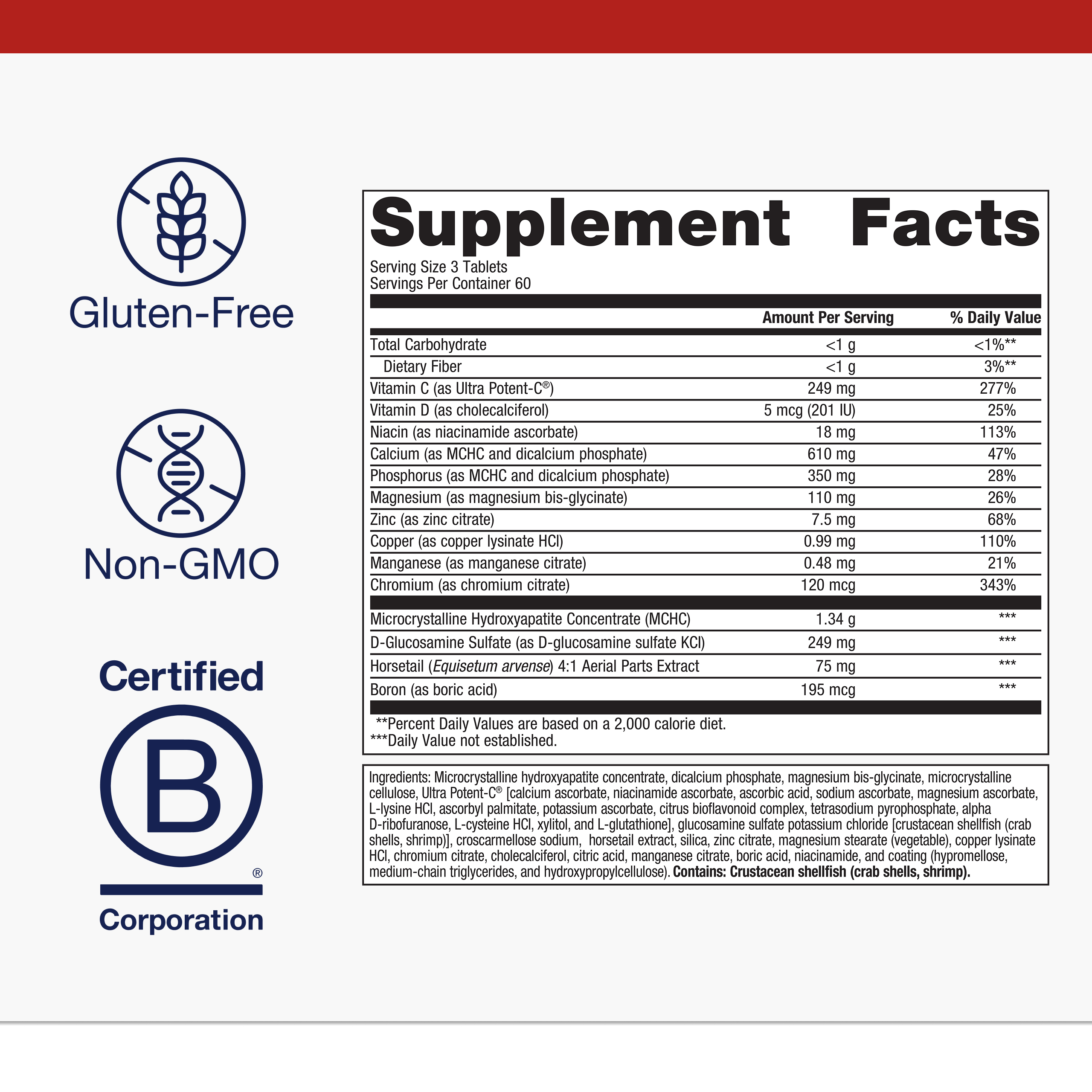 Metagenics Bone Builder Active Multivitamin Tablet with with Calcium, Phosphorus, Magnesium and Vitamin D to Help Maintain Healthy Bone Density - 180 Servings
