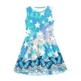 thumbnail image 3 of FOR U DESIGNS Blue Butterfly Summer Tank Dress Casual Sleeveless Midi Dress Lightweight Basic Skater Dress for Teens Girl Novelty Kids Swing Twirl Sundress Size 7-8, 3 of 6