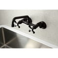 thumbnail image 2 of Kingston Brass KS213ORB Kingston Two Handle Wall Mount Kitchen Faucet, Oil Rubbed Bronze, 2 of 5