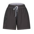 thumbnail image 3 of Timoontee Women's Solid Swim Board Shorts with Pockets Drawstring Quick Dry Water Shorts for Beach Pool Summer Vacation Gray XL, 3 of 5