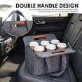 thumbnail image 3 of 6 Cup Drink Carrier for Delivery, Felt Reusable Coffee Cup Holder Bag, Portable Beverage Caddy with Handle for Car Travel, Grey, 3 of 8