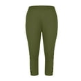 thumbnail image 4 of gbyLJF Womens Capri Leggings Casual Summer Workout Sweatpants Plus Size High Waisted Comfy Lightweight Yoga Capris A02_Green S, 4 of 7