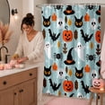thumbnail image 4 of Happy Halloween Shower Curtain Cute Pumpkin Scary Cartoon Halloween Holiday Party Scary Night Bathroom Decoration With Hook, 4 of 4