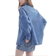 thumbnail image 5 of PAOLA RIBONI Womens Denim Jacket Wash Jean Jacket Coats with Pockets, 5 of 14