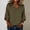 Blackish Green, variant on Womens Linen T Shirts Casual Solid Color 3/4 Sleeve Tops Drop Shoulder Loose Blouses for Women Summer White