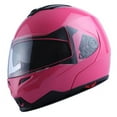 thumbnail image 5 of 1Storm Motorcycle Street Bike Modular/Flip up Dual Visor/Sun Shield Full Face Helmet HG339 Glossy Pink, 5 of 7