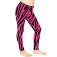 thumbnail image 3 of COEQINE Zebra Stripes Dark Pink Girls Sport Leggings Buttery Soft Yoga Legging High Waist Yoga Pants for Jogging Gym, for 4-5 Years Kids Girls, 3 of 7