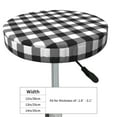 thumbnail image 4 of Bingfone Black White Plaid Padded Round Bar Stool Cover Cushion with Elastic Fabric Round Chair Seat - Black White Plaid, 4 of 7