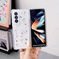 thumbnail image 2 of Galaxy Z Fold 4 Real Flower Case, Soft Clear Flexible Rubber Pressed Dry Real Flowers Case Girls Women Glitter Floral Cover for Samsung Galaxy Z Fold 4 -Purple, 2 of 18