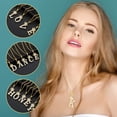 thumbnail image 2 of 26 Lettres Anglaises Pendentif Couronne Collier Chaîne en Acier Inoxydable Zircon, 2 of 9