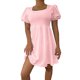 thumbnail image 1 of Vestidos de verano para mujer Vestido largo hasta la rodilla casual de manga corta de color sólido Pompotops ghjkhdj11371, 1 of 7