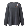 thumbnail image 3 of WEAIXIMIUNG Mode Femmes Sweats à Capuche & Sweatshirts Zip Complet Dames Hoodie Décontracté Imprimé Local Sans Tête Graphique Couleur Unie Col Rond Manches Longues Pull, 3 of 3