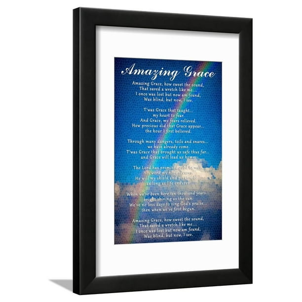 Amazing Grace Lyrics Framed Print Wall Art Walmart Com Walmart Com