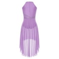 thumbnail image 4 of Oyolan Women's Lyrical Dance Dress Rhinestone Sleeveless Modern Contemporary Dance wear Light Purple M, 4 of 6
