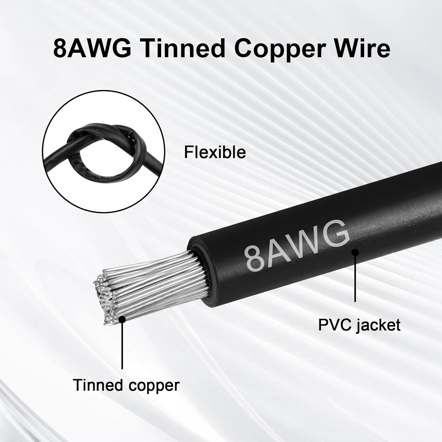 CoolStuff 8AWG Battery Quick Connect Cable 2FT, 50 Amp Anderson-Style Connector to O-Ring Terminal, for Solar, RV, EV, and Backup Power Systems