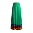 thumbnail image 4 of Women's Tennis Skirts Summer Women’s Bohemian Flowy Mexican Skirt Elastic Waist Summer Casual Wear Green 3XL, 4 of 4