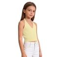 thumbnail image 6 of GiLiling Girls Ribbed Tank Top Summer Sleeveless Crop Top Cute Casual Beach Vacation Camisole (Yellow, 12-18 Months), 6 of 7