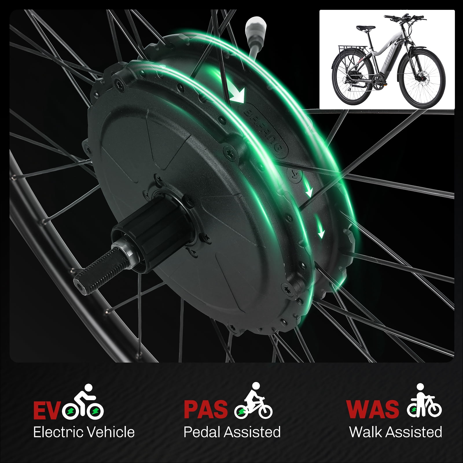 BAFANG 750W Electric Bike Conversion Kit Rear Hub Motor with DZ40/B02N-U/B04N Display, 48V Ebike Motor Kit w/Brake Lever & Throttle for Mountain/Road Bikes