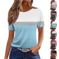 thumbnail image 6 of AKOEE T-shirts Tshirts for Women Short Sleeve Crewneck Graphic Basic Tees Casual Trendy Summer Tops, Black #A L, 6 of 6