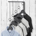 thumbnail image 4 of WEUVEB 1Set Clothing Hanger Black Metal Wall Rack with Layer Design for Clear Clothes Storage, 4 of 8