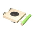 thumbnail image 2 of Comedero para pájaros, percha para pájaros con plataforma de madera, accesorio de jaula de madera, gran capacidad Tazón único, 2 of 9