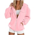 thumbnail image 6 of HAiming Hooded Jackets for Women Long Sleeve Zipper Loose Casual Jackets Fall Winter Workout Jackets with Pockets, 6 of 6