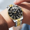 thumbnail image 5 of OLEVS Watch for Men Stainless Steel Business Dress Luxury Diamond Big Face Waterproof Mens Watches with Date Analog Wrist Men Watch Reloj para Hombre Black Dial, 5 of 12
