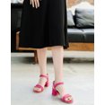 thumbnail image 5 of DADAWEN Women Chunky Sandals Open Toe Heels Hot Pink Sandals Ankle Strap 7.5 US, 5 of 5
