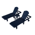 thumbnail image 3 of 3 Piece Laguna Adirondack Poly Reclining Chaise Lounge With Wheels, Navy Blue, 3 of 4
