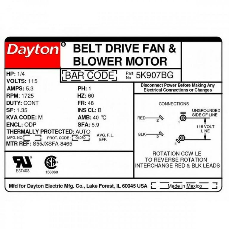 Dayton Belt Drive Fan And Blower Motor Wiring Diagram Outlet Here | www