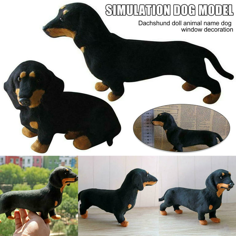 Realistic Simulation Dog Shape Toy Dachshund Stuffed Animal Plush Doll Gift for Kids New, Beige