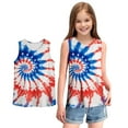 thumbnail image 2 of MIXUE Toddler Girls T-Shirts & Tank Tops Summer Fourth Of July Independence Day Tie Dye Print Round Neck Sleeveless Loose Casual Tshirts Holiday Wear,Blue,2-3 Years, 2 of 4