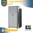 thumbnail image 7 of IKIMI 71" Tall Metal Garage Storage Cabinet with Locking Doors and Wheels, Rolling Garage Tool Cabinet with 3 Adjustable Shelves, Black/Grey, 7 of 7