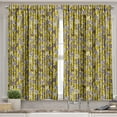 thumbnail image 2 of Ambesonne Tropical Valance & Curtain, Exotic Lily Blossoms, 55"x24", Yellow Dimgray Black, 2 of 6