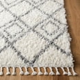 thumbnail image 3 of SAFAVIEH Moroccan Tassel Comhgham Geometric Shag Area Rug, Ivory/Light Grey, 8' x 10', 3 of 10