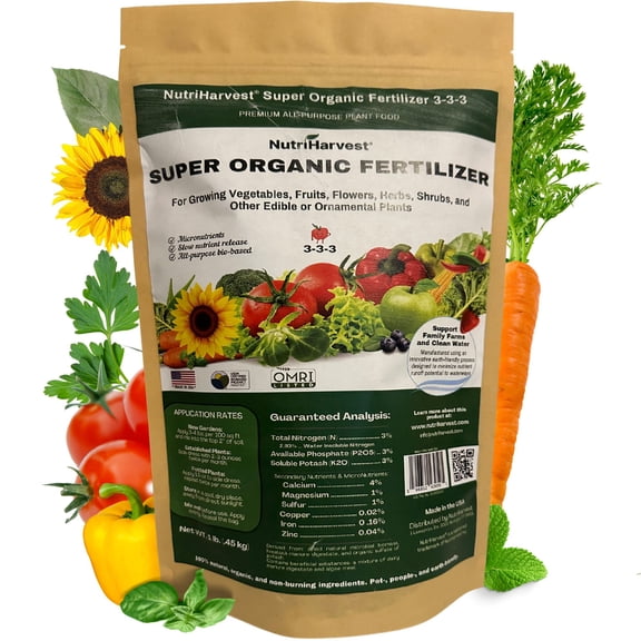 NutriHarvest® Super Organic Fertilizer 3-3-3 OMRI-Listed 1 lb