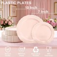 thumbnail image 2 of 60PCS Pink Plastic Plates - Heavy Duty Pink , Elegant Plastic Plates for Bridal Shower, Wedding and Party Including 30 Dinner Plates 10 '' & 30 Dessert Plates 7.5 '', 2 of 4