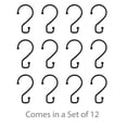 thumbnail image 6 of Bath Bliss Zinc Alloy Shower Curtain Rings, Matte Black (12 Count), 6 of 6