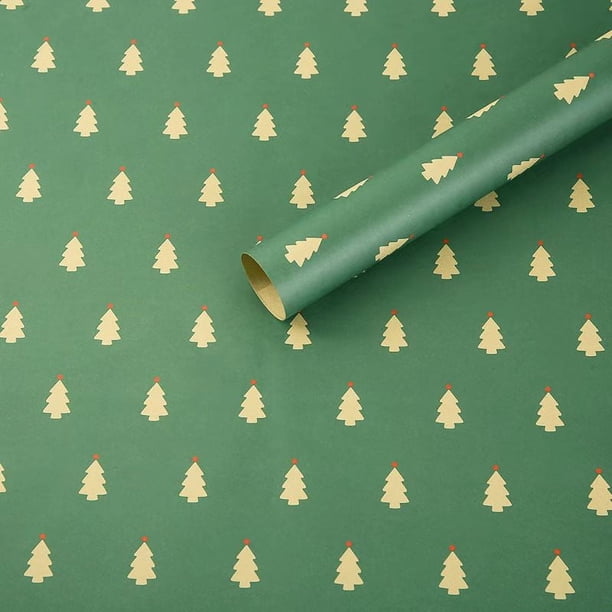 Xiao Hua Flores, regalos, decoraciones para cajas de regalo, regalos, papel para envolver flores, (papel para envolver árboles de Navidad verde grueso, 74 * 50 cm, verde)