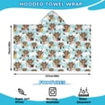 thumbnail image 2 of Blue Highland Cow Flower Butterfly Pattern Hooded Bath Towel，50"x30" for Ages 3 To 12 Kids, Quick Dry Lightweight Soft Microfiber Hood Beach Towel Cover Up for Kids, 2 of 7