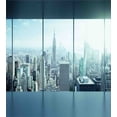 thumbnail image 3 of New York Duvet Cover Set, Aerial View of a Big Crowded Modern City from the Office New York Buildings Urban, Decorative 3 Piece Bedding Set with 2 Pillow Shams, Calking Size, Sky Blue, by Ambesonne, 3 of 3