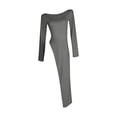thumbnail image 4 of Casual Summer Dresses for Women Long-Sleeve Asymmetrical Dress Jumpsuit Fashion Round Neck Solid Outfit, 4 of 5
