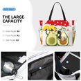 thumbnail image 3 of Xecao Avocado Lovers Wearing Umbrella for versatile beach bag for women includes zipper pockets and waterproof material, ideal for vacations and adventures., 3 of 7