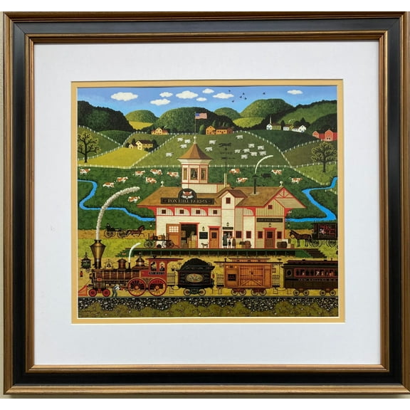 Charles Wysocki "Fox Hill Farms" New CUSTOM FRAMED Art Americana Summer Rural Generic