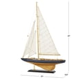 thumbnail image 4 of DecMode Beige Coastal Wood Sail Boat Sculpture, 17"W x 21"H, 4 of 12